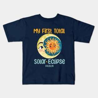 My First Total Solar Eclipse April 8 2024 Cute Kids Kids T-Shirt